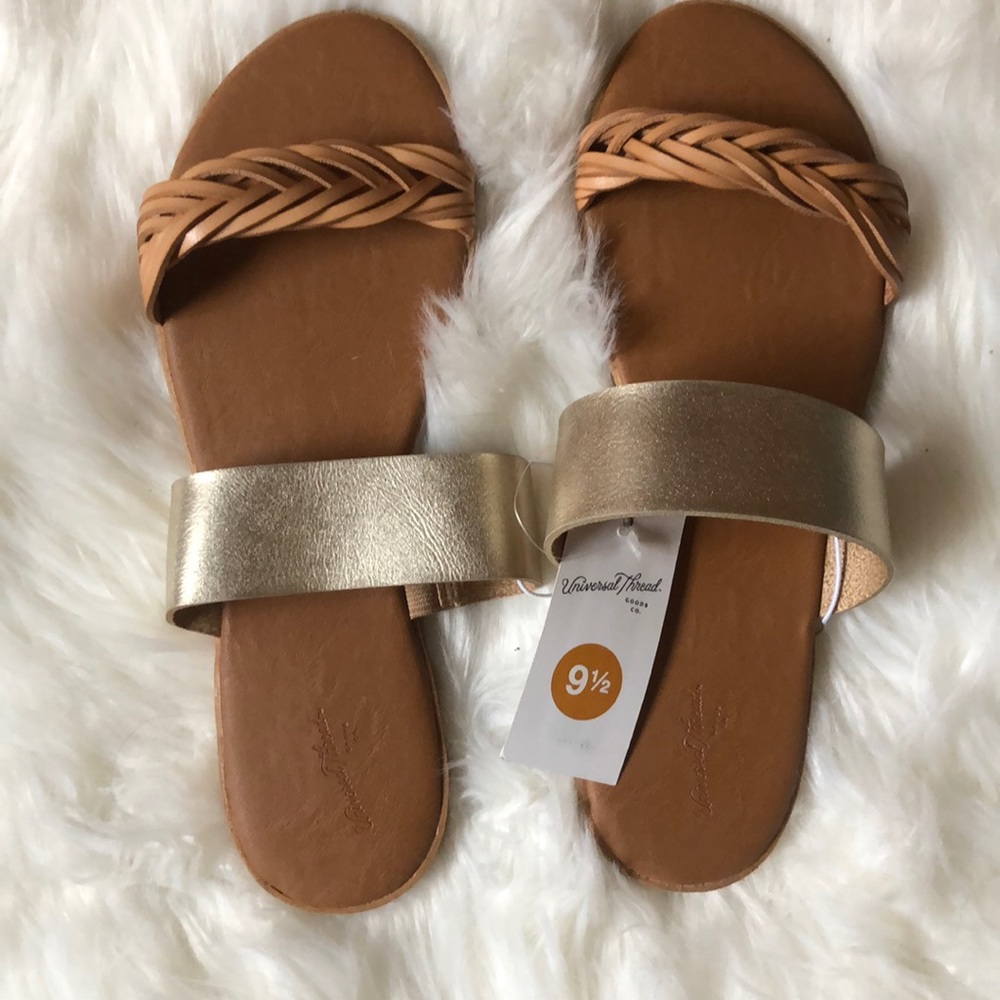 Brown/Gold Strap Sandals